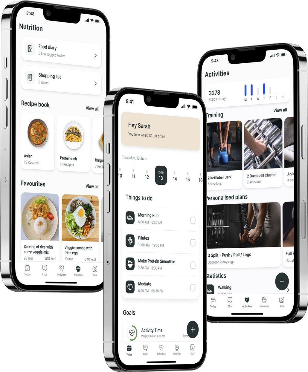 A mockup of the coaching app showcasing the features.